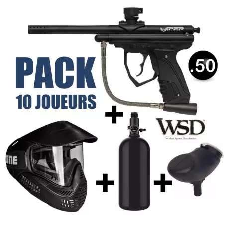 PACK DE DEMARRAGE 10 LANCEURS - VIPER NOIR Cal.50